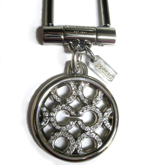 Coach Silver Circle C Keyfob Purse Charm